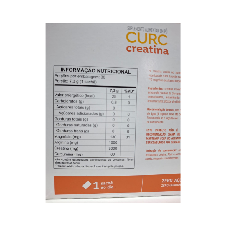 Curc Creatina 30 sachês Sabor Frutas Tropicais