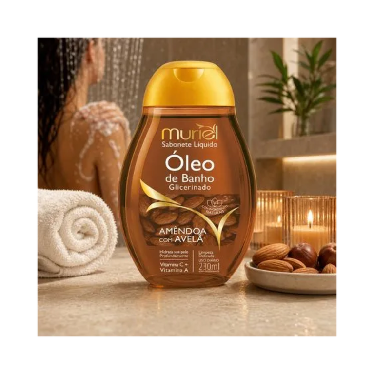 Sabonete Líquido Muriel Óleo de Banho Amêndoa e Avelã 230ml