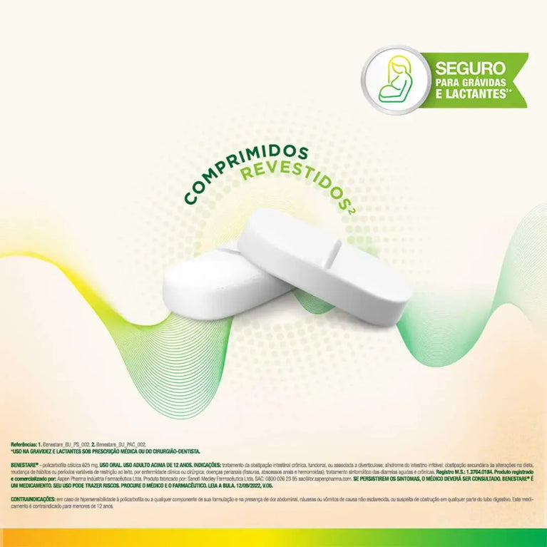 Regulador Intestinal Benestare 625mg Com 30 Comprimidos