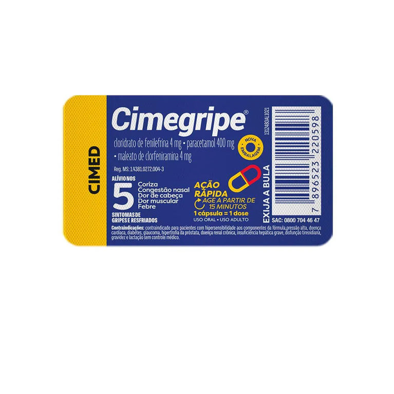Cimegripe Com 4 Comprimidos