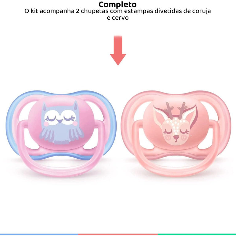 Chupeta Philips Avent Ultra Air Dupla Coruja e Cervo 0-6M