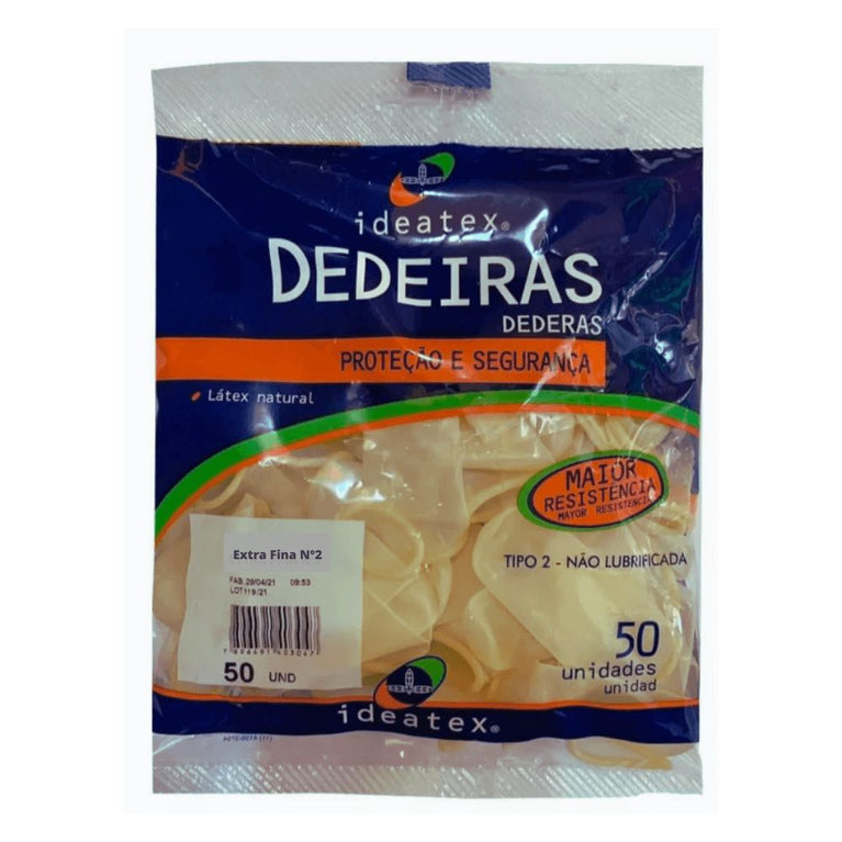 Dedeira de Látex nº 2 com 50 unidades Ideatex