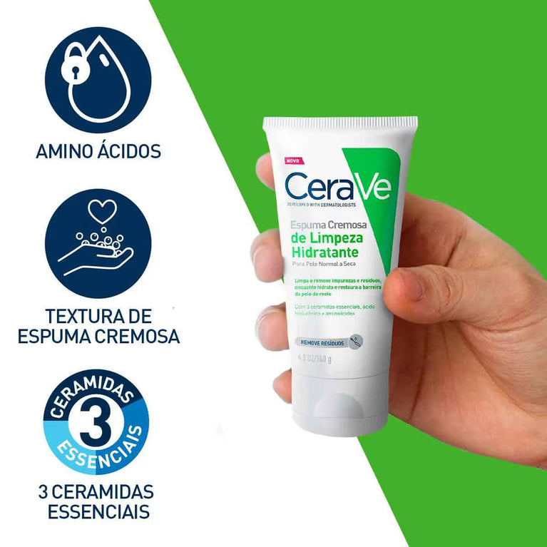 Espuma Cremosa de Limpeza Hidratante Cerave Sem Perfume 140g