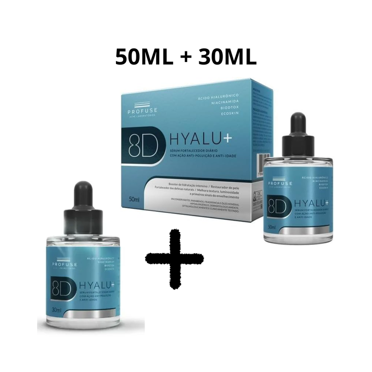 Kit Sérum Facial Fortalecedor Profuse 8D Hyalu+ Anti-idade 50ml + 30ml