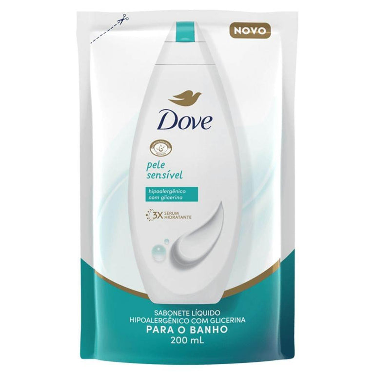 Refil do Sabonete Líquido Dove Pele Sensível - 200ml - Drogaria Poupa Centro