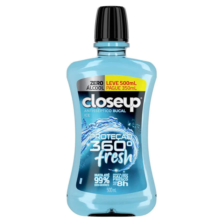 Enxaguante Bucal Sem Álcool Closeup Ice Proteção 360° 500ml