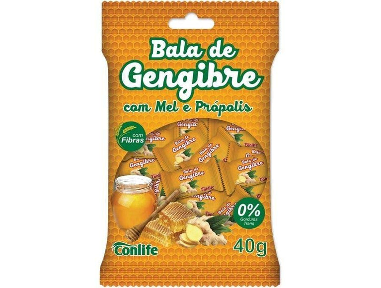 Bala Gengibre Conlife Mel e Própolis - Drogaria Poupa Centro