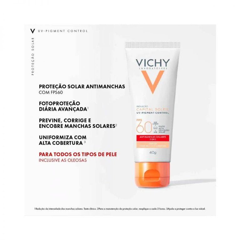 Protetor Solar Vichy Capital Soleil FPS60 Cor 1.0 Com 40g - Drogaria Poupa Centro