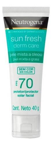 Kit Facial Protetor Solar Sun Fresh Derm Care Fps 70 Sem Cor 40g E Gel De Limpeza Purified Skin 60g Neutrogena - Drogaria Poupa Centro