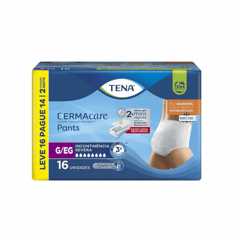Roupa Íntima Tena Dermacare Pants G/EG com 16 unidades