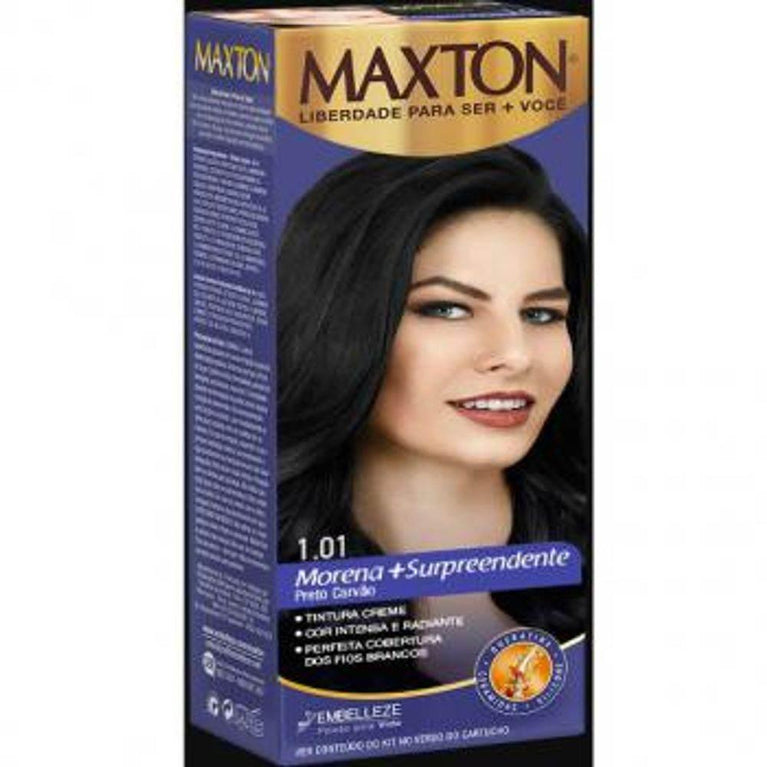 Tinta de Cabelo Maxton Nº1.01 Preto Carvão - 60G - Drogaria Poupa Centro