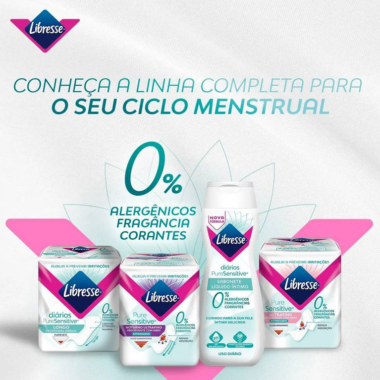 Absorvente Libresse Pure Sensitive Ultrafino Extra Suave com Abas 10 unidades