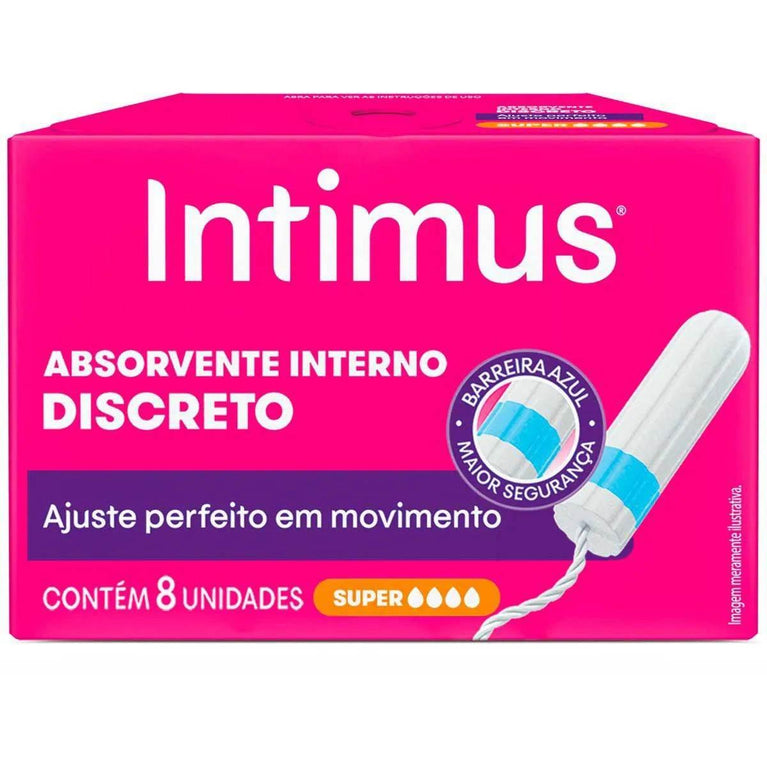 Absorvente Interno Intimus super com 8 unidades - Drogaria Poupa Centro