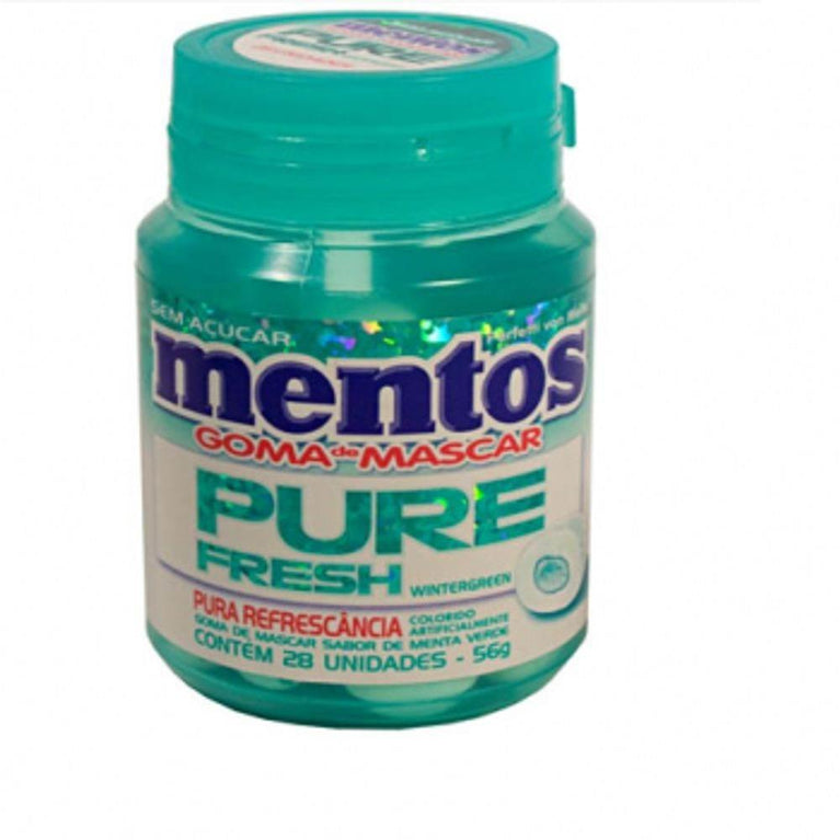 Chiclete Mentos Pote Purefresh WinterGreen - 56G - Drogaria Poupa Centro