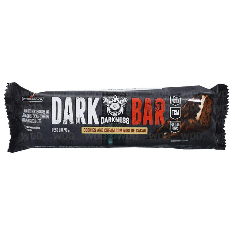 Barra de Proteína Whey Bar Darkness 90g Cookies Cream com Nibs de Cacau - Drogaria Poupa Centro