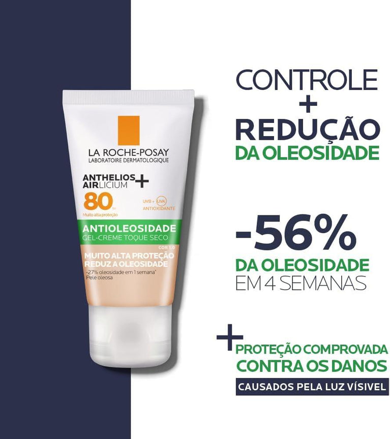 Protetor Solar Facial Anthelios Airlicium+ La Roche-Posay FPS 80 Cor 1.0 40G