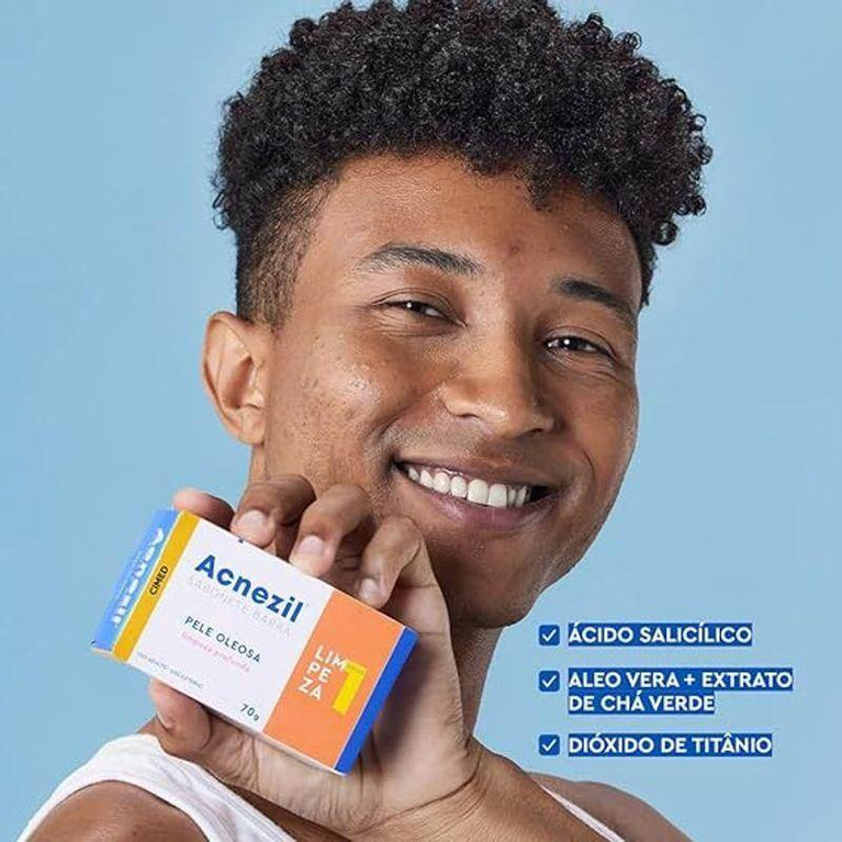 Acnezil Sabonete Barra Pele Oleosa 70G - Drogaria Poupa Centro