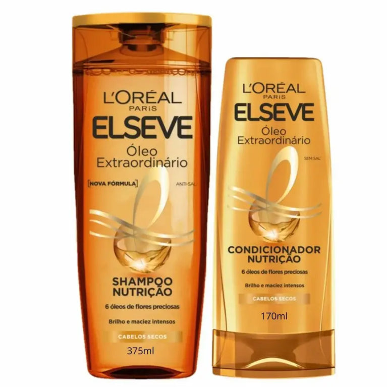 Kit L'Oréal Paris Óleo Extraordinário Shampoo Nutrição 375ml + Condicionador Nutrição 170ml