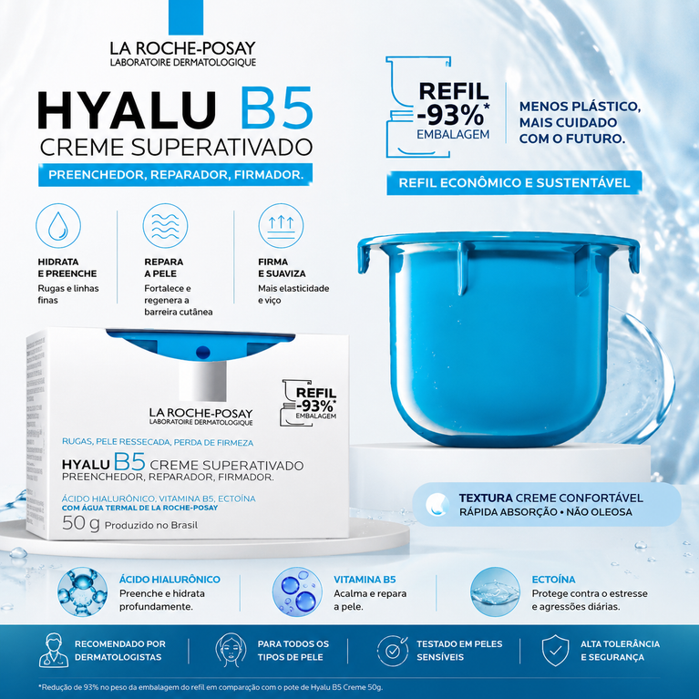 Creme Superativado La Roche-Posay Hyalu B5 Refil 50g