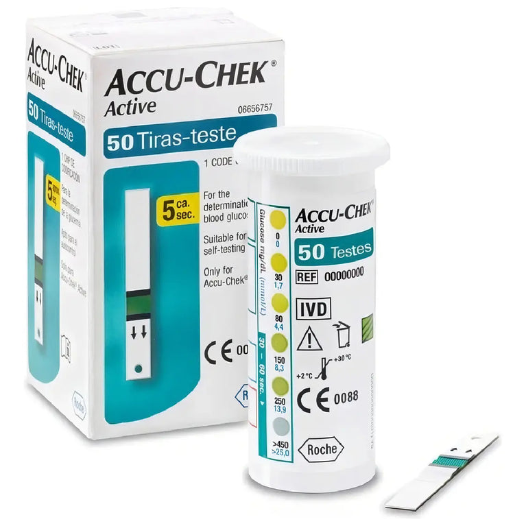 Tiras Medidoras de Glicemia Accu-Chek Active - 50 Tiras