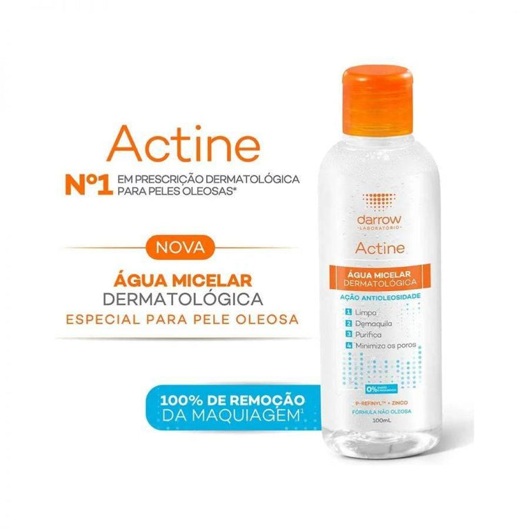 ACTINE AGUA MICELAR PELES OLEOSAS 100ML - Drogaria Poupa Centro