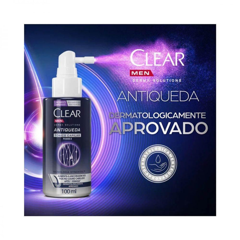 Tonico Capilar Clear Men Antiqueda Derma Solutions 100ML - Drogaria Poupa Centro