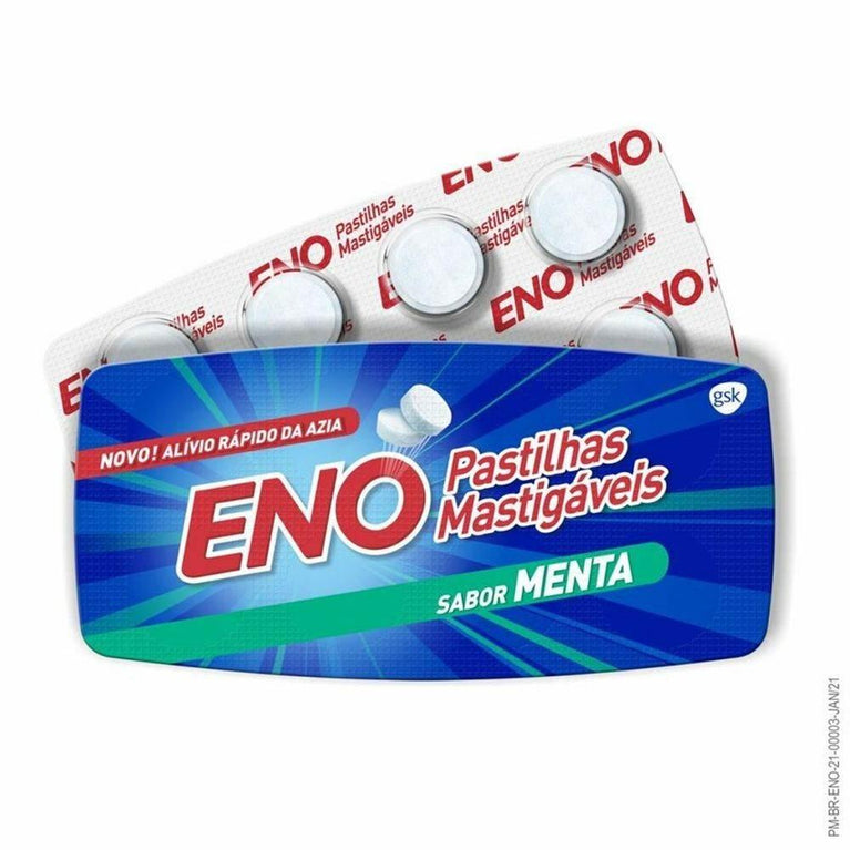 Sal De Fruta Eno Pastilha Mastigável - 8 Pastilhas Sabor Menta - Drogaria Poupa Centro