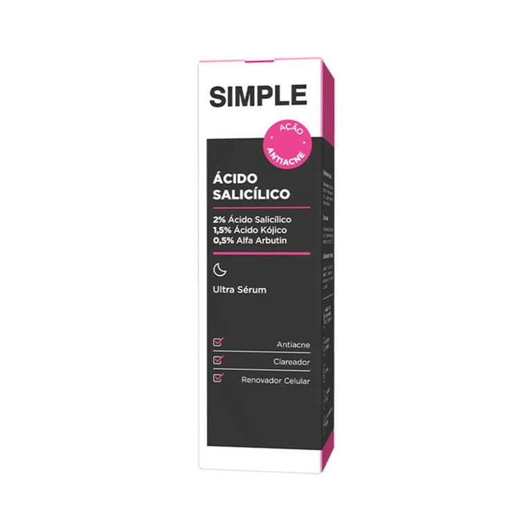 Ultra Sérum Facial Simple Organic Ácido Salicílico 30ml