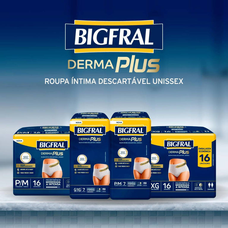 Roupa Íntima Bigfral Derma Plus G/XG 16 Unidades