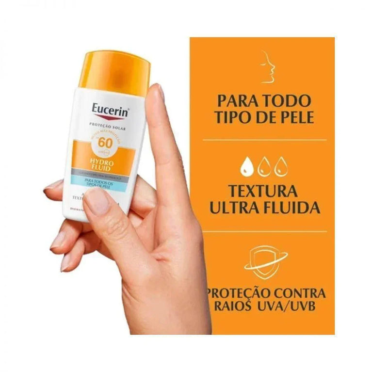 Eucerin Protetor Solar Hydra Fluid FP60 50ML - Drogaria Poupa Centro