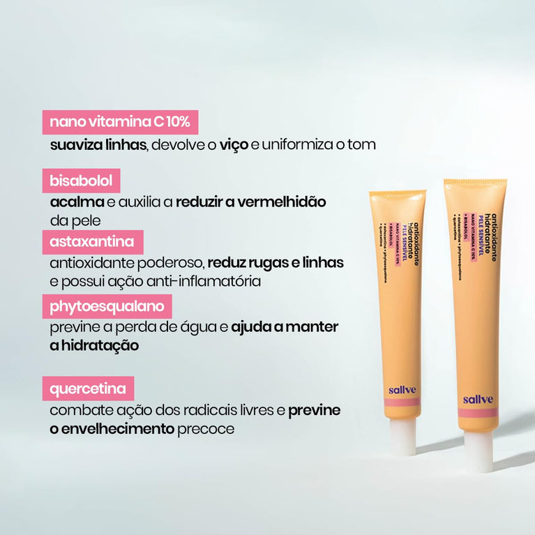 Sallve Antioxidante HIdratante Pele Sensível 35g - Vitamina C