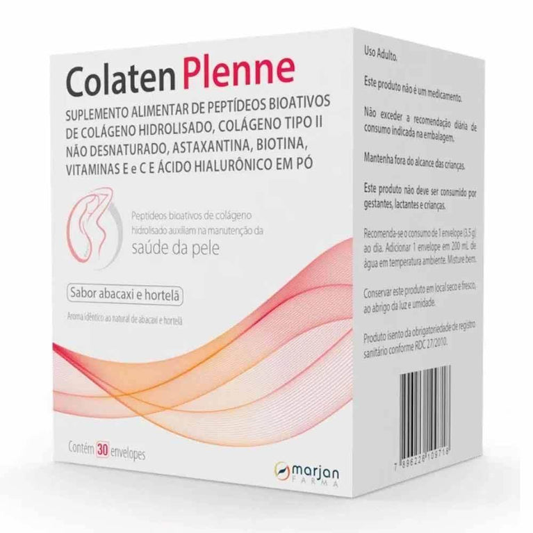 Colágeno Colaten Plenne Sabor Abacaxi e Hortelã 30 sachês - Drogaria Poupa Centro
