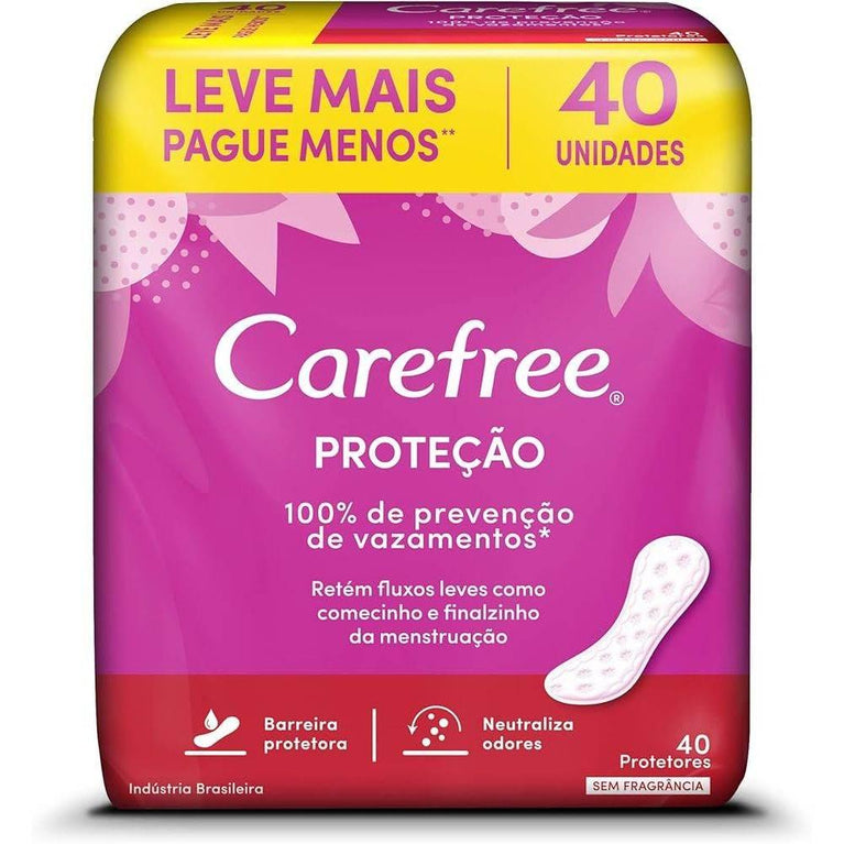Protetor Diario Carefree Proteção Sem Perfume 40 Unidades - Drogaria Poupa Centro