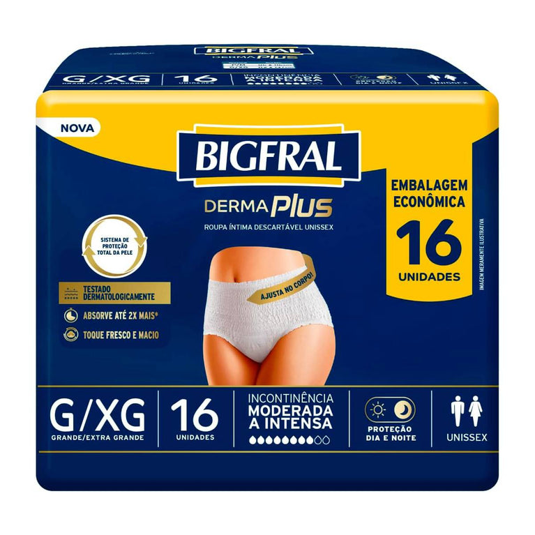 Roupa Íntima Bigfral Derma Plus G/XG 16 Unidades
