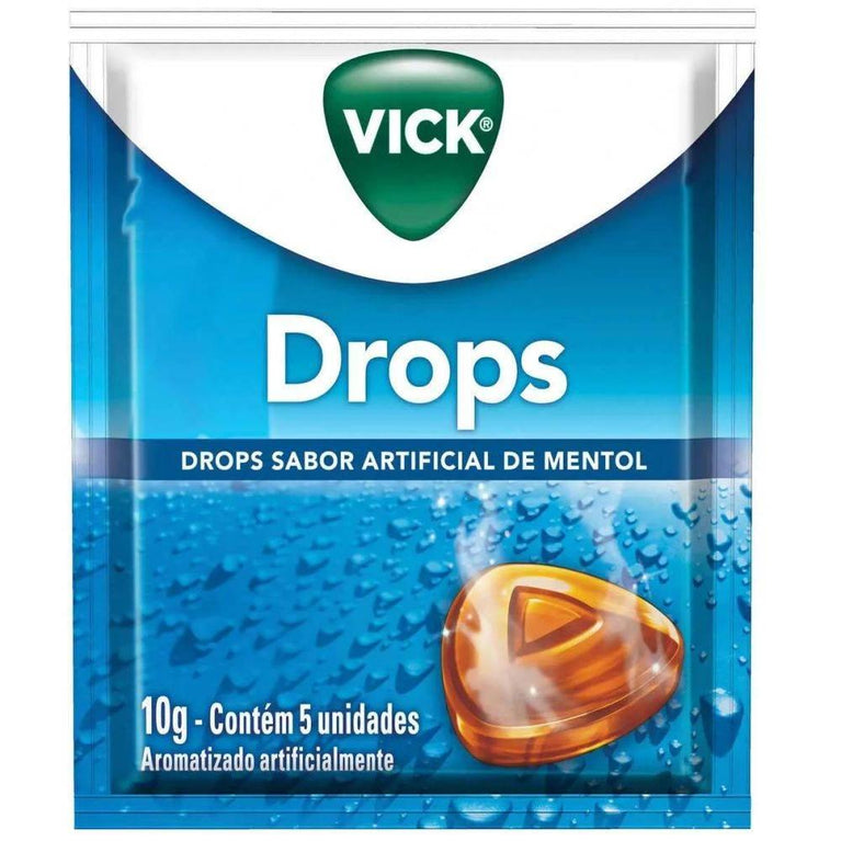 Pastilha Vick Drops Sabor Mentol 5 Unidades - Drogaria Poupa Centro