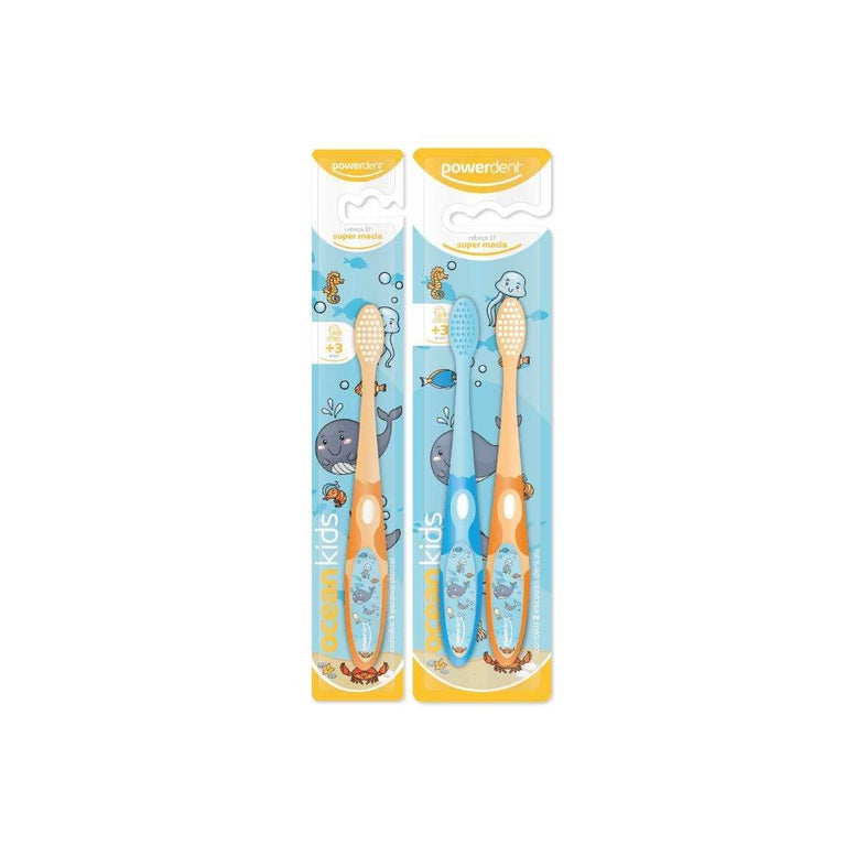 Escova Dental Infantil Powerdent Ocean Kids Macia Pack Duplo - Drogaria Poupa Centro