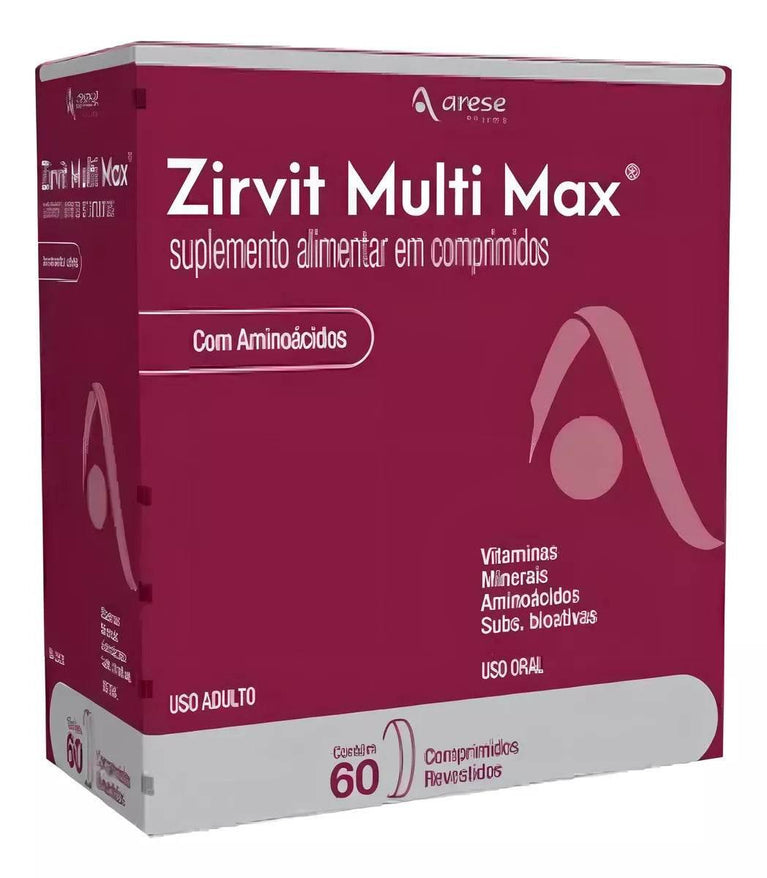 Polivitamínico Zirvit Multi Max 60Comp Suplemento Vitamínico - Drogaria Poupa Centro
