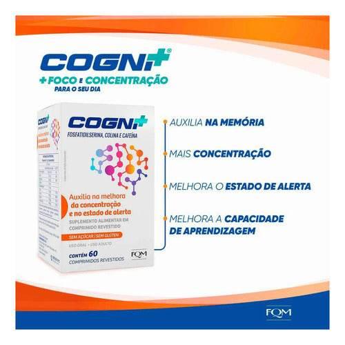 Cogni+ 60cp - Fqm Foco Concentração Memória Aprendizagem - Drogaria Poupa Centro
