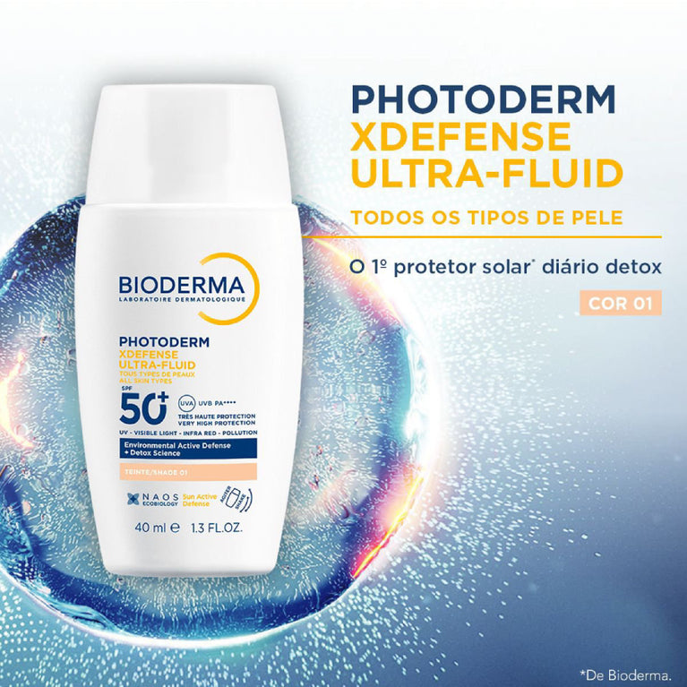 Protetor Solar Bioderma Photoderm XDefense Ultra-fluid Cor 01 FPS 50+ 40ml