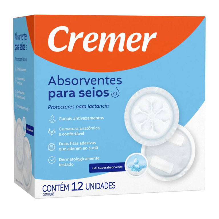 Absorvente para Seios Cremer 12 Unidades Gel Superabsorvente