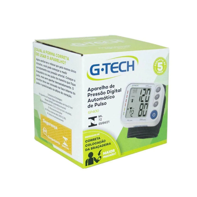 Aparelho Medidor de Pressão Arterial Digial Automático Pulso G-Tech - Drogaria Poupa Centro
