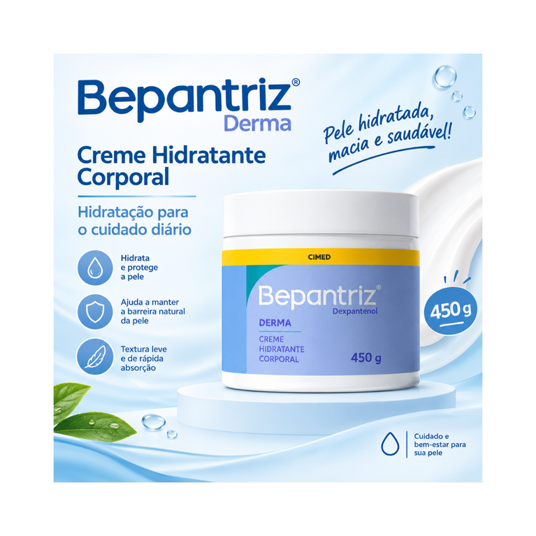 Creme Hidratante Corporal Bepantriz Derma 450g