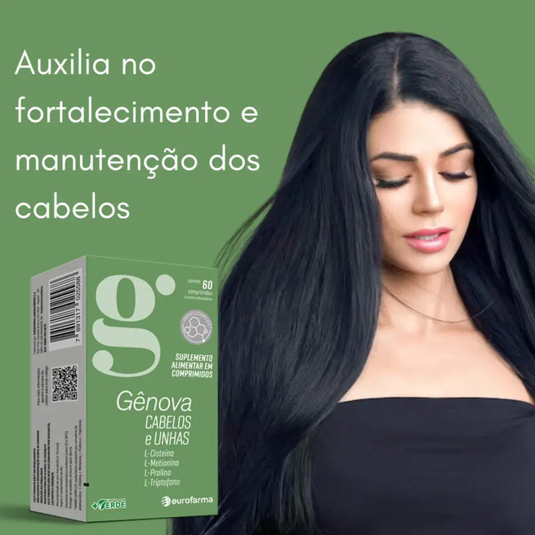 Suplemento Alimentar Gênova Cabelos e Unhas 60 Comprimidos
