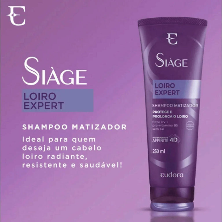 Shampoo Desamarelador Siàge Loiro Expert 250ml - Drogaria Poupa Centro