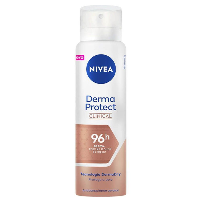 Desodorante Aerossol Nivea Feminino Clinical Derma Protect 96h 150Ml - Drogaria Poupa Centro