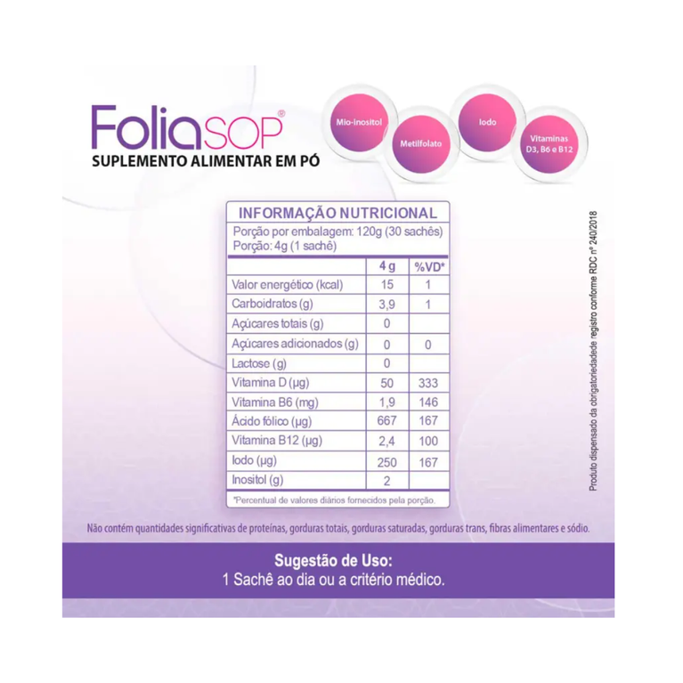 Folia Sop para Gestantes 30 sachês