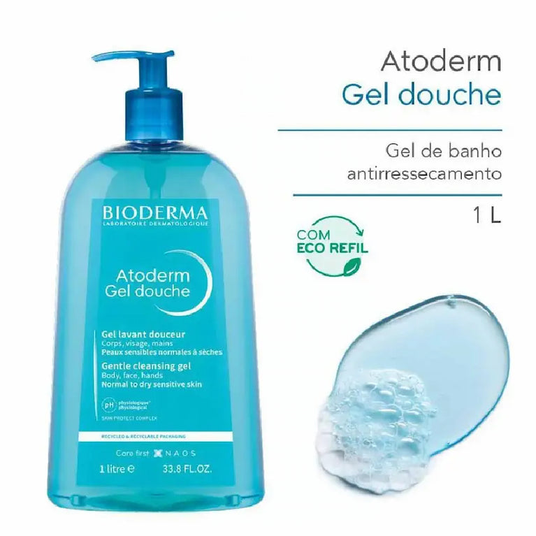 Gel de Banho Bioderma Atoderm Gel Douche Higiene Diária Antirressecamento 1L
