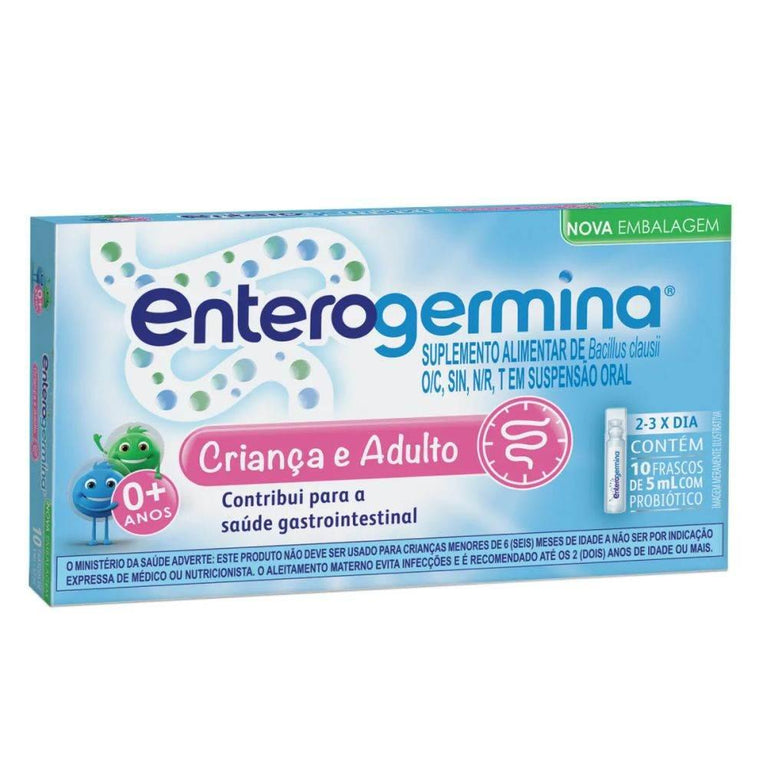 Probiótico Enterogermina Plus 10 Frascos 5ml - Drogaria Poupa Centro