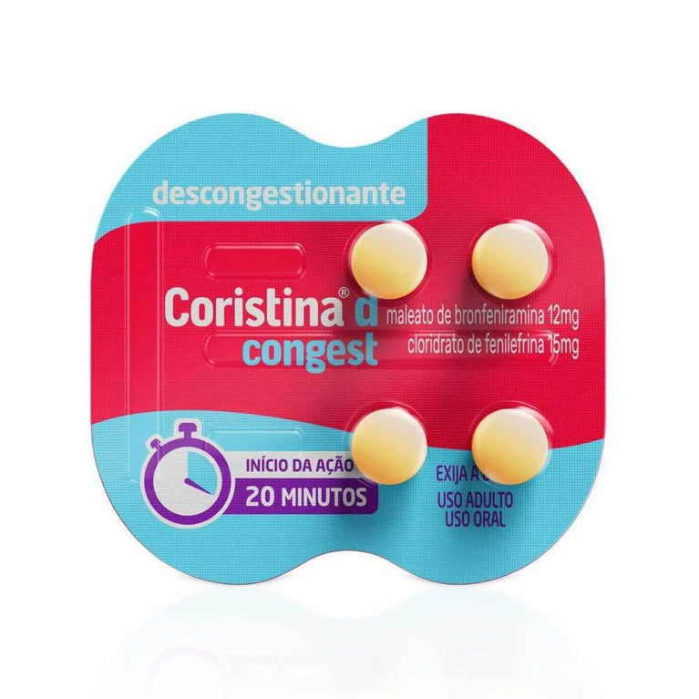 Coristina D Congest 4 Comprimidos - Drogaria Poupa Centro