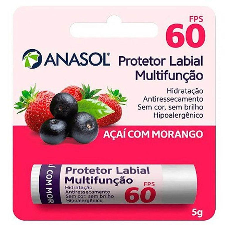 Protetor Solar Labial Fps60 Açaí com Morango 5g - Drogaria Poupa Centro